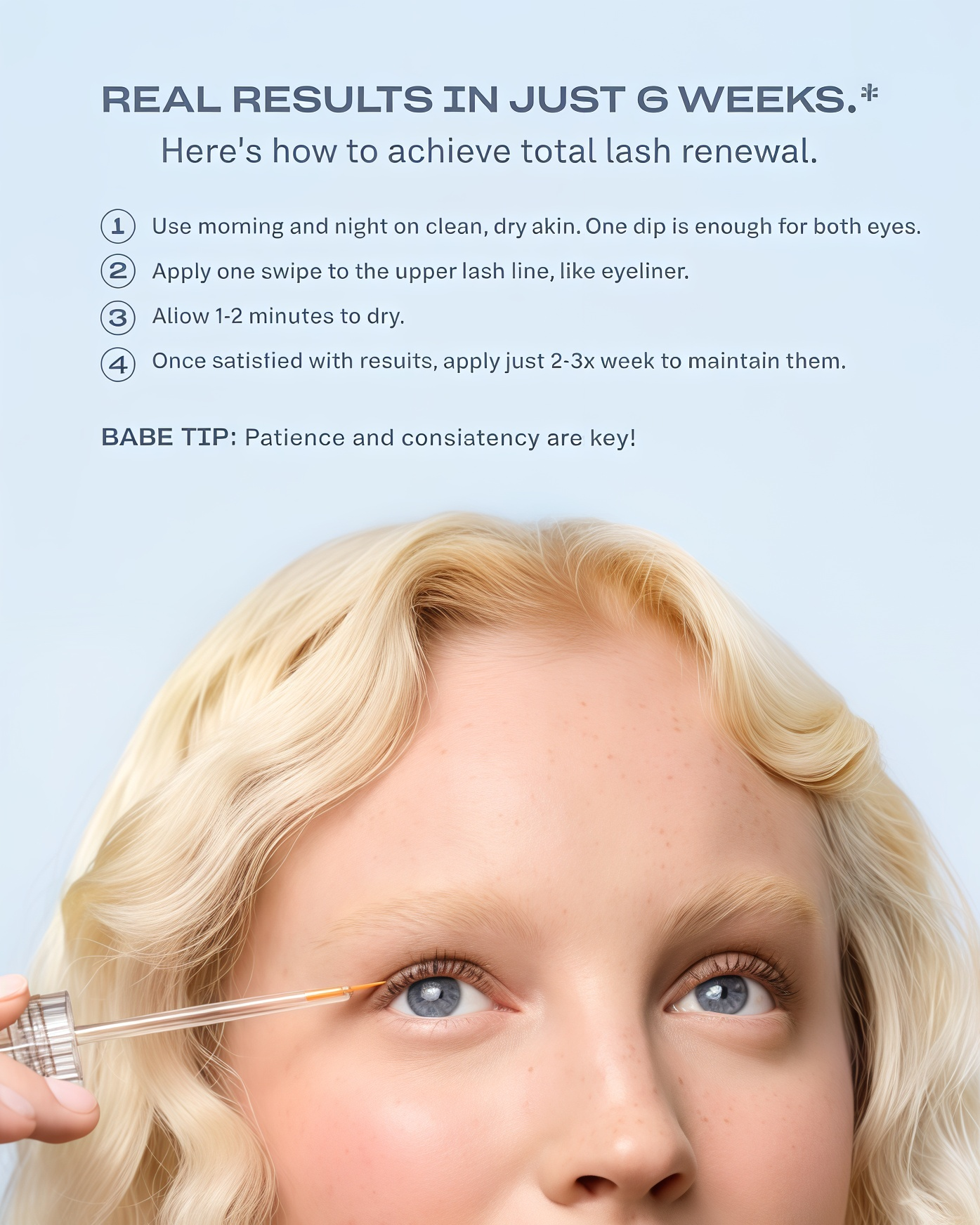 BABE ORIGINAL Renewing Lash Serum – Peptide-Infused Eyelash Serum for Fuller, Longer-Looking Natural Lashes, Lash Enhancing Treatment with Nourishing Botanicals, Vegan & Cruelty-Free Gentle