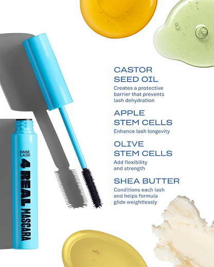 Babe Original 4 Real Mascara Black for Volume, Length, and Lift in Eyelashes, Defined & Flutterly Look, Vegan & Cruelty-Free