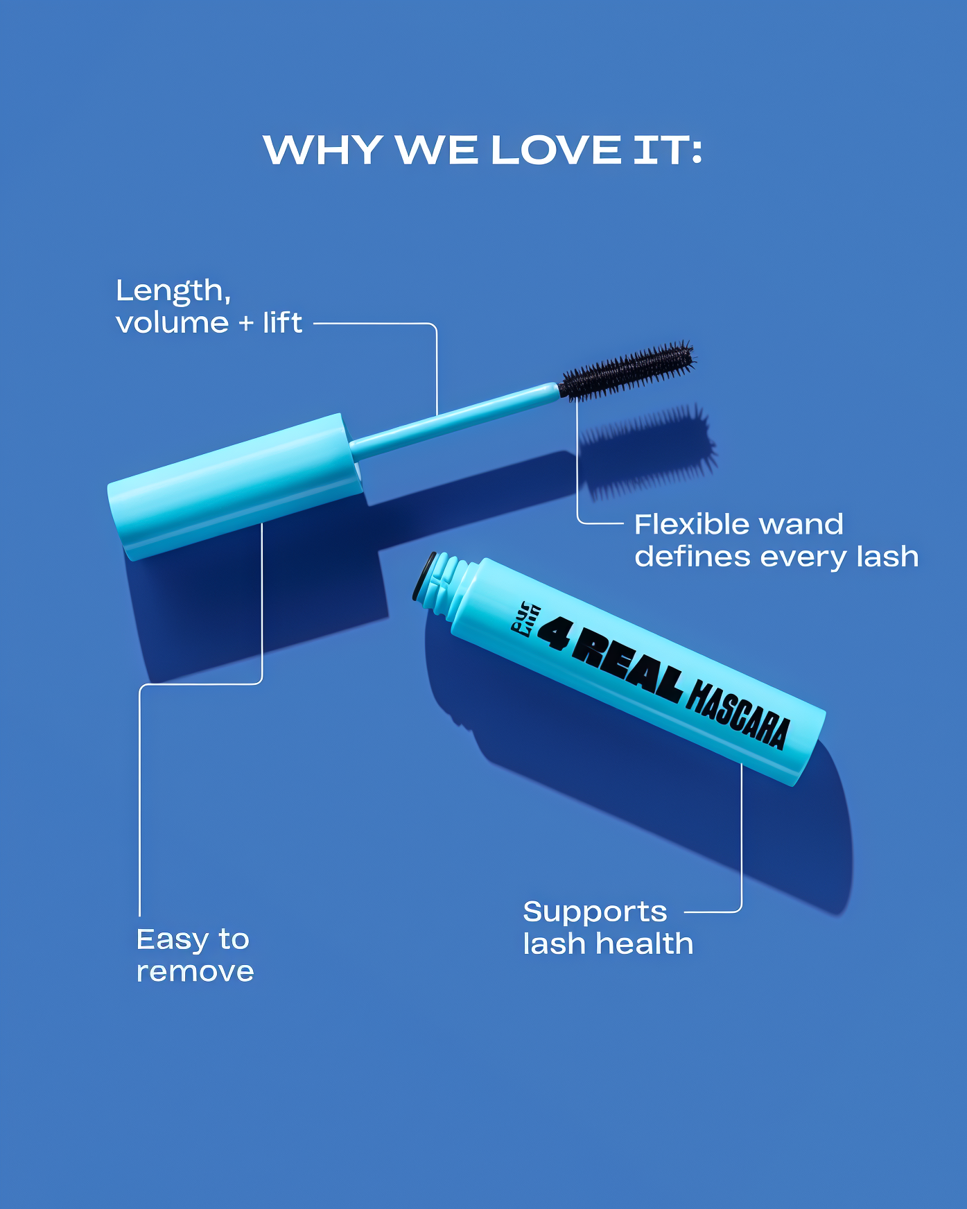 Babe Original 4 Real Mascara Black for Volume, Length, and Lift in Eyelashes, Defined & Flutterly Look, Vegan & Cruelty-Free